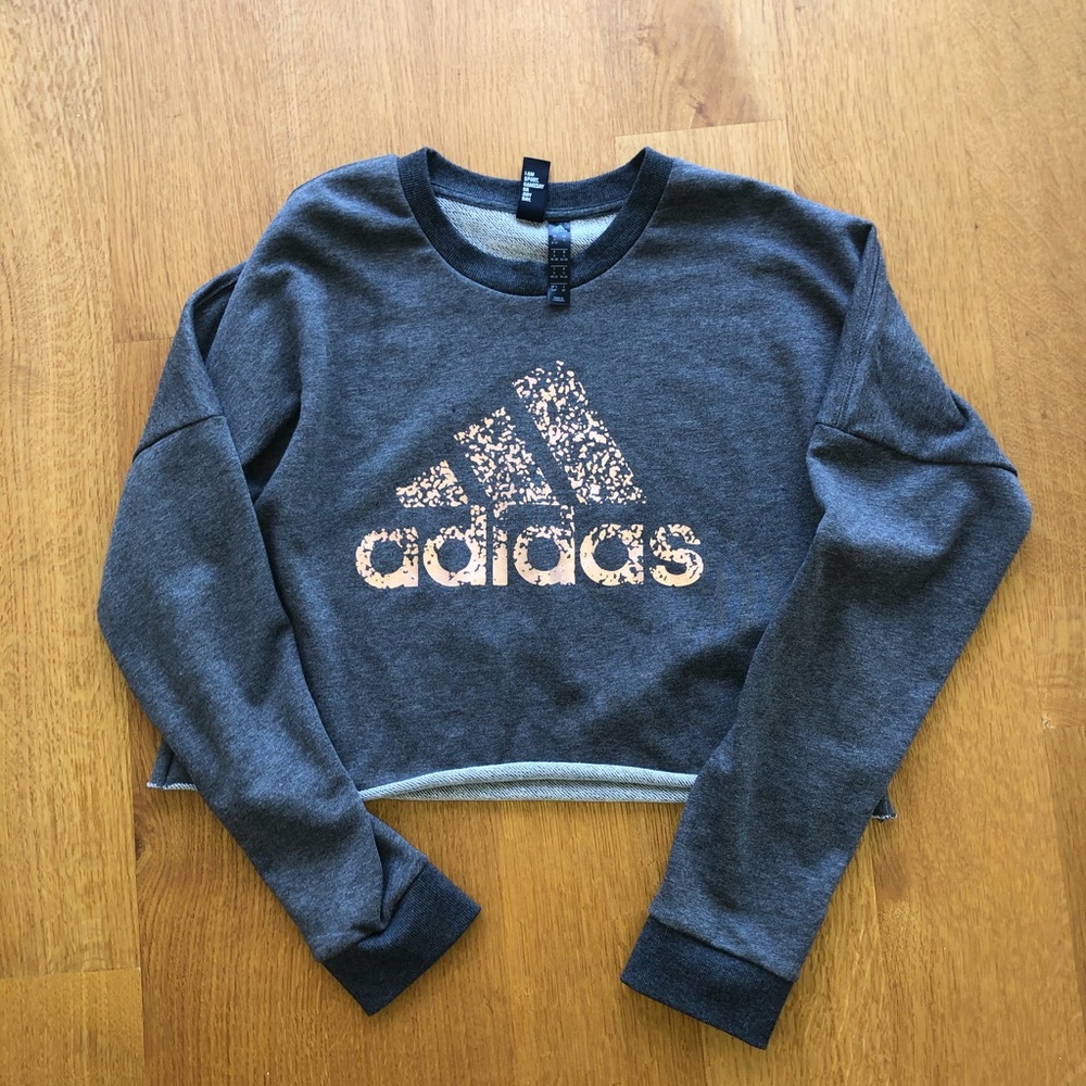 Adidas Grey Cropped Sweater